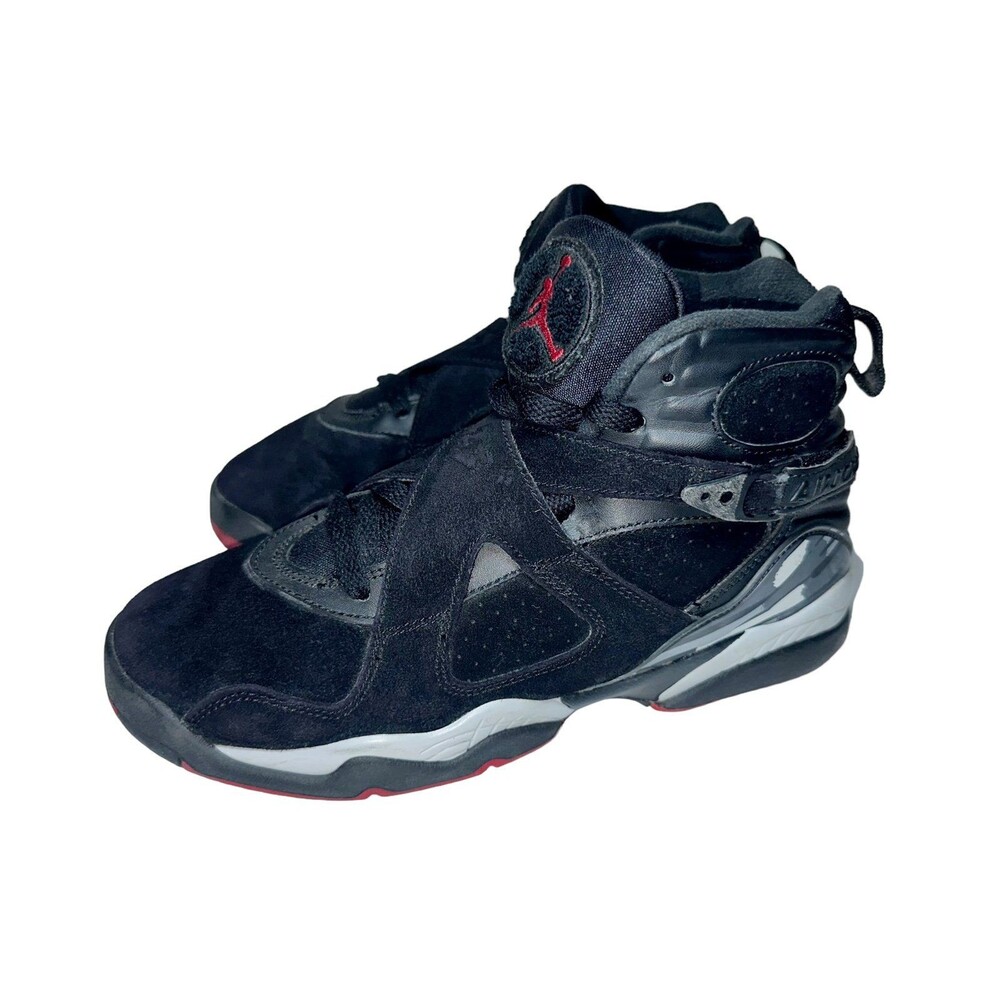 Air Jordan 8 Retro GS Bred Black-Gym Red-Black-Grey 305368-022 7Y/8.5 Womens